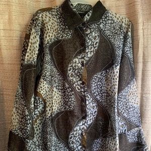 Cassee’s Button Down Sheer Long Sleeve Blouse